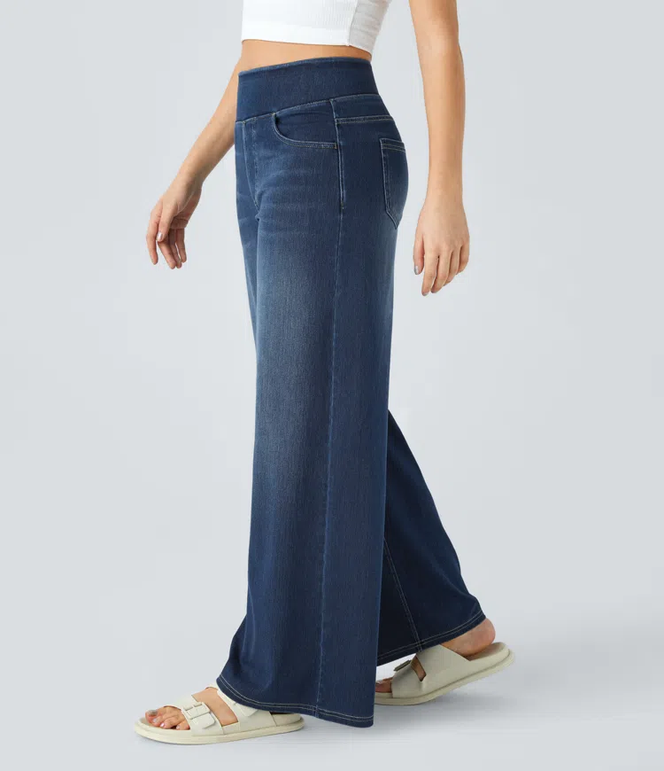 Jean large taille haute super extensible 