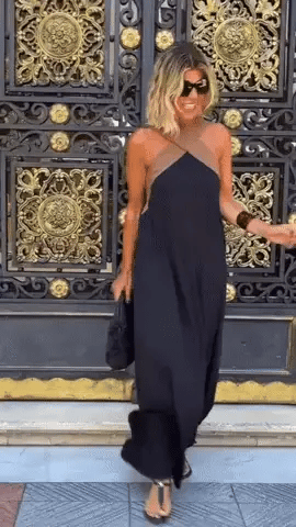 Robe sans manches à dos croisé pour femme 