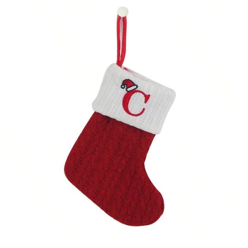 🧦Personalized letter knitted Christmas stocking fireplace ornament