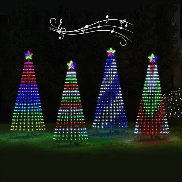 🌈Réductions de Noël anticipées🎄Sapin de Noël d'extérieur animé à LED multicolore 
