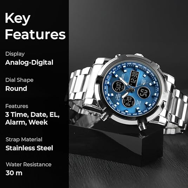 ⏰Men's Waterproof Military Analog-Digital Watches
