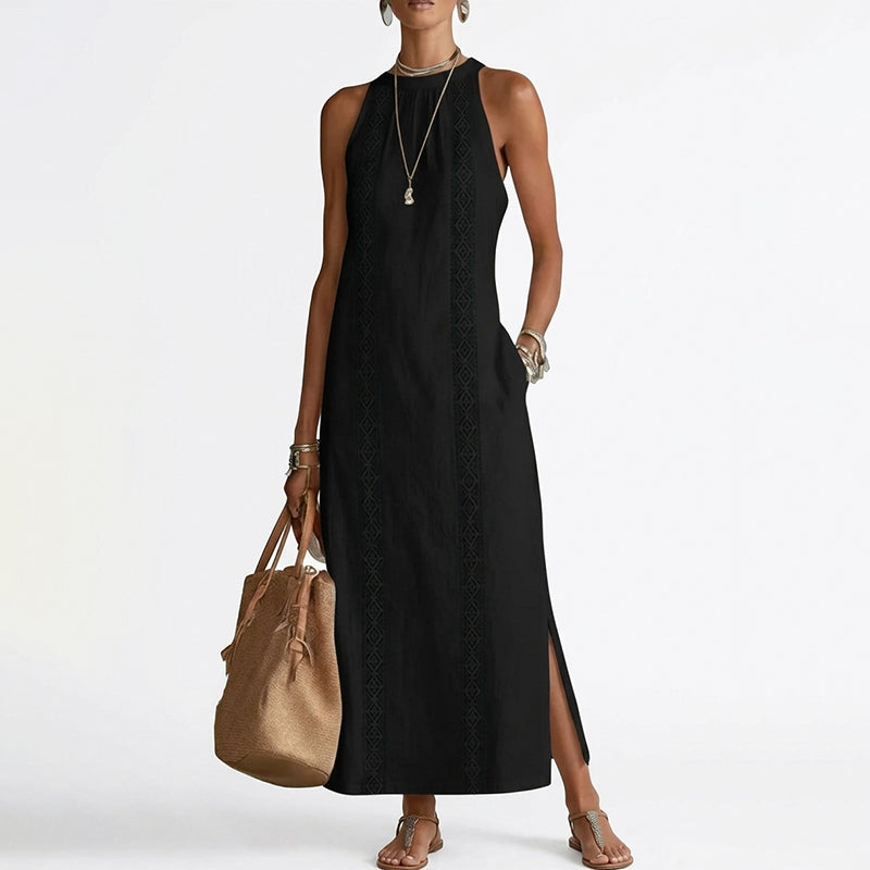 ✨2026 New Arrival 49%Off💖Women Halter Lace Panel Midi Dress——Buy 2, get free shipping!