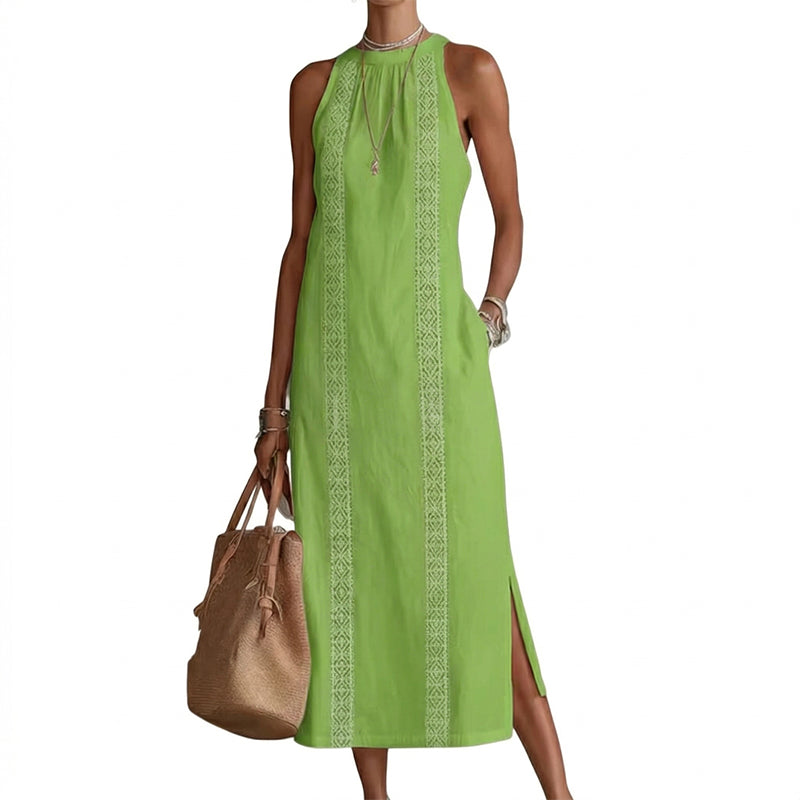 ✨2026 New Arrival 49%Off💖Women Halter Lace Panel Midi Dress——Buy 2, get free shipping!