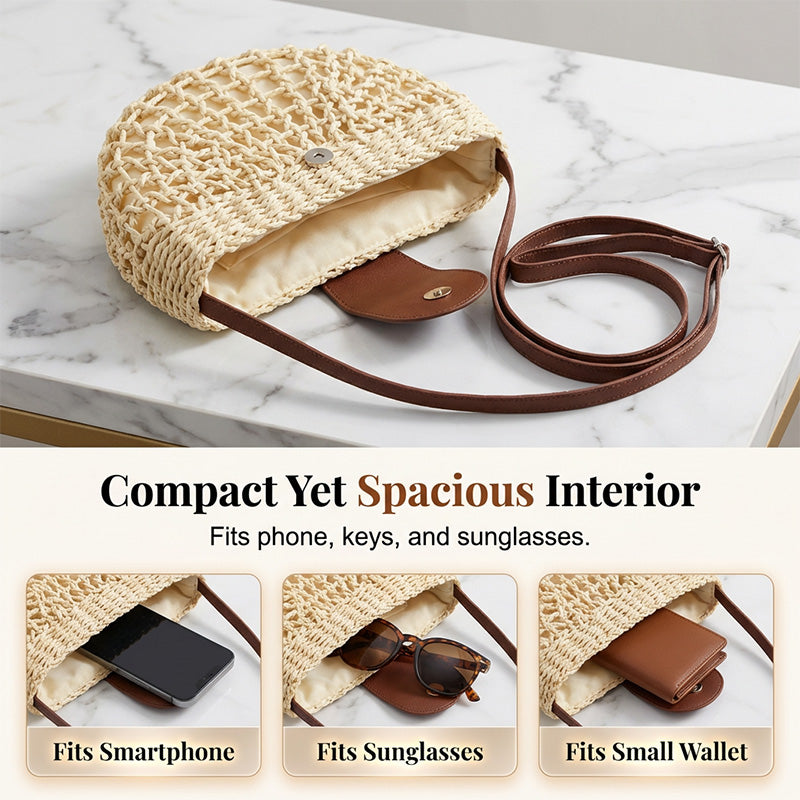 👜 LIMITED-TIME 49% OFF! ✨ Woven Crossbody Bag – Boho, Handwoven, Adjustable, Lightweight ✨