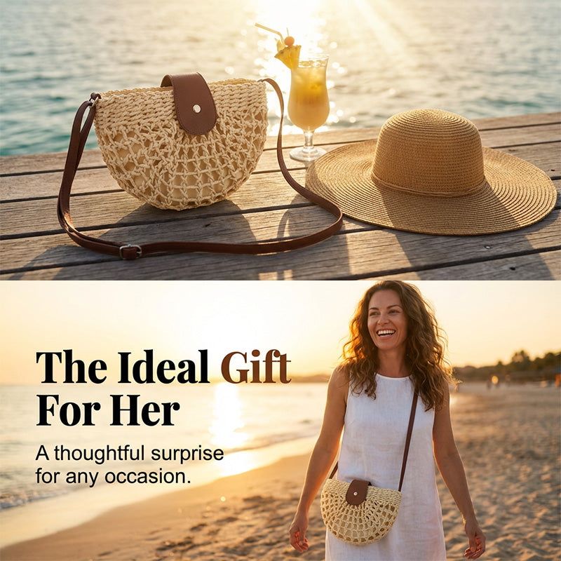 👜 LIMITED-TIME 49% OFF! ✨ Woven Crossbody Bag – Boho, Handwoven, Adjustable, Lightweight ✨