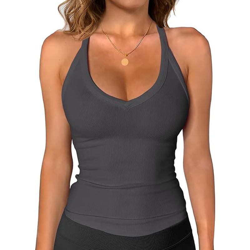 🎁2026 New Arrivals - Buy 1 Get 1 Free!💥Women's Ribbed V-Neck Tank Top