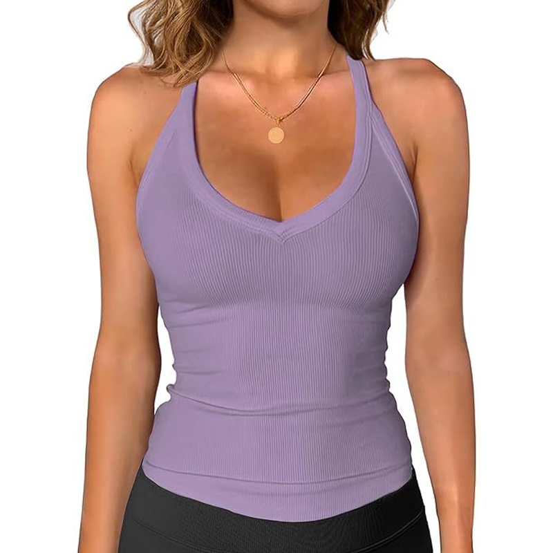 🎁2026 New Arrivals - Buy 1 Get 1 Free!💥Women's Ribbed V-Neck Tank Top