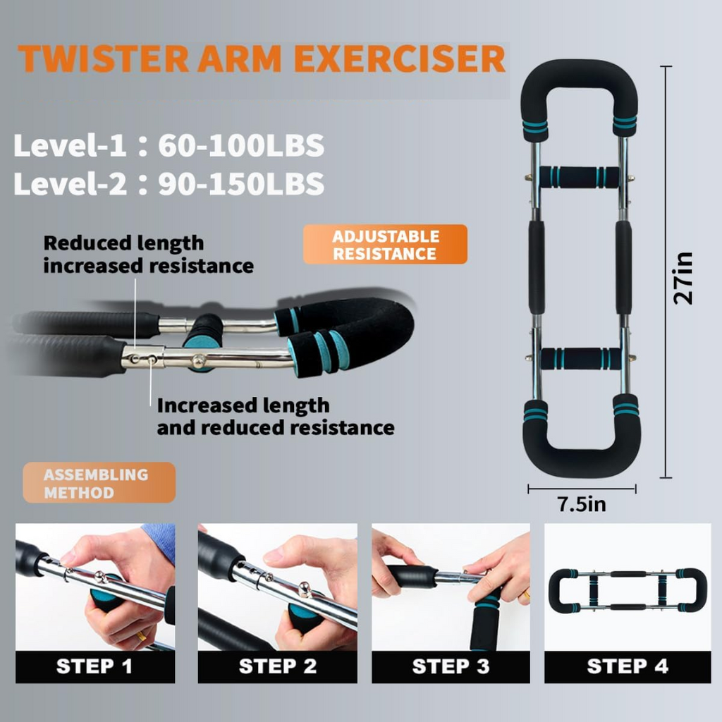 Twister Arm Exerciser - Adjustable Spring Workout Bar